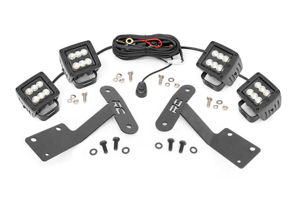 LED Light Kit | Ditch Mount | Dual 2" Black Pairs | Flood | Toyota Tundra (14-21)