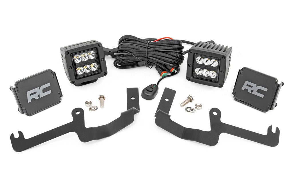 LED Light Kit | Ditch Mount | 2" Black Pair | Spot | Chevy Silverado 1500 (19-24)