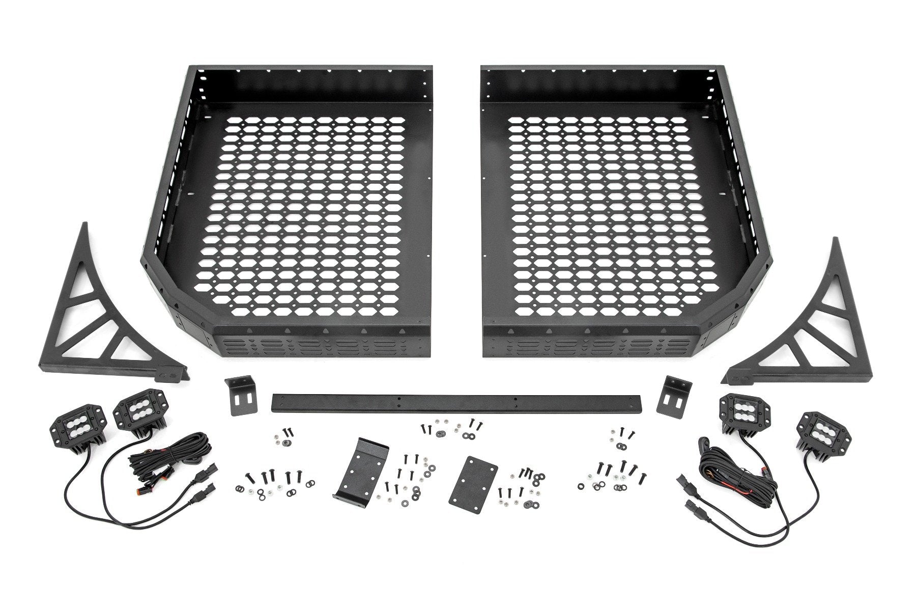 Cargo Rack | Dual 2" Black LED Pairs | Flush Mount | Polaris Ranger XP 1000 