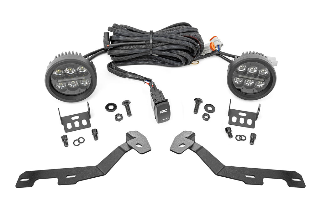 LED Light Kit | Ditch Mount | Black Series Round | 3.5 Inch | Amber DRL | Ram 1500 (19-25)