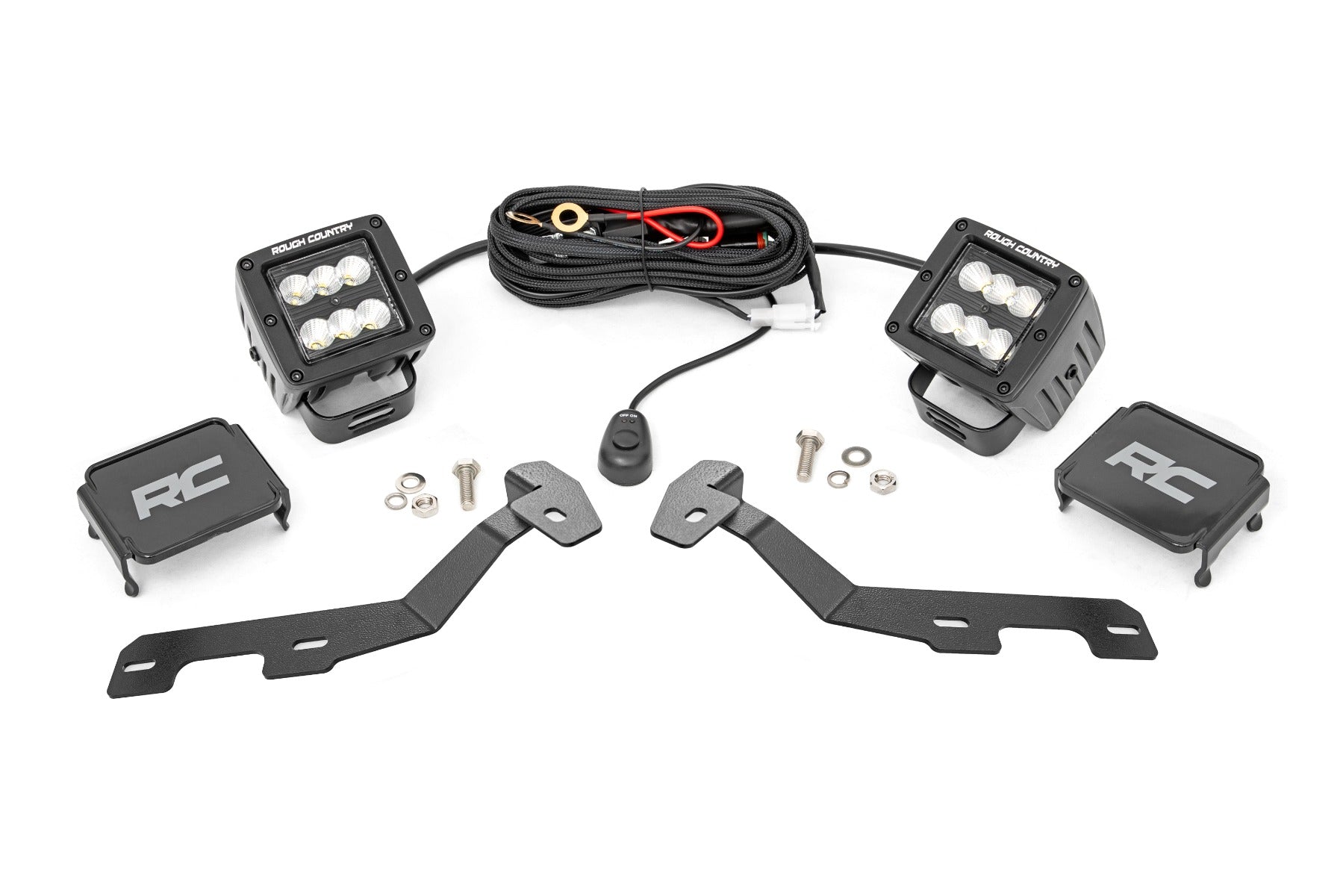 LED Light Kit | Ditch Mount | 2" Black Pair | Flood | Ram 1500 2WD/4WD (19-25)
