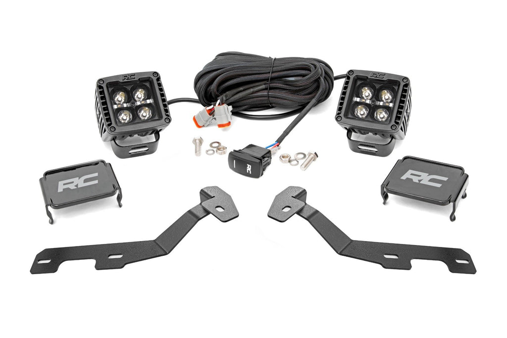 LED Light Kit | Ditch Mount | 2" Black Pair | Amber DRL | Ram 1500 (19-25)