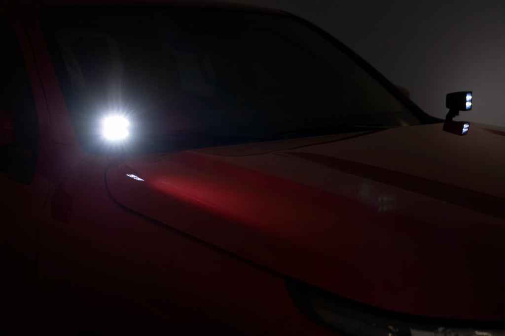 2 Inch Black Series LED Light Pods | Spot | Square | Cool White DRL