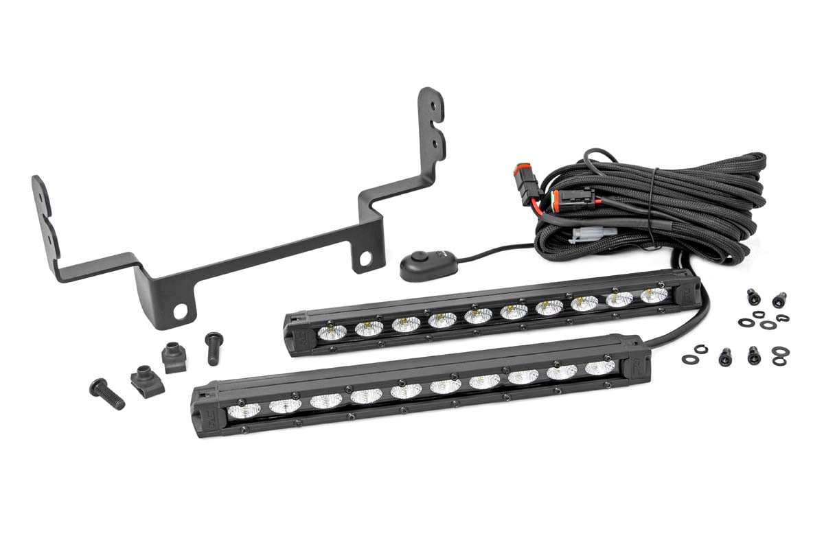 LED Light Kit | Bumper Mount | 10" Black Slimline Pair | Honda Pioneer 1000 