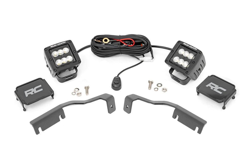 LED Light Kit | Ditch Mount | 2" Black Pair | Flood | Nissan Frontier (22-25)
