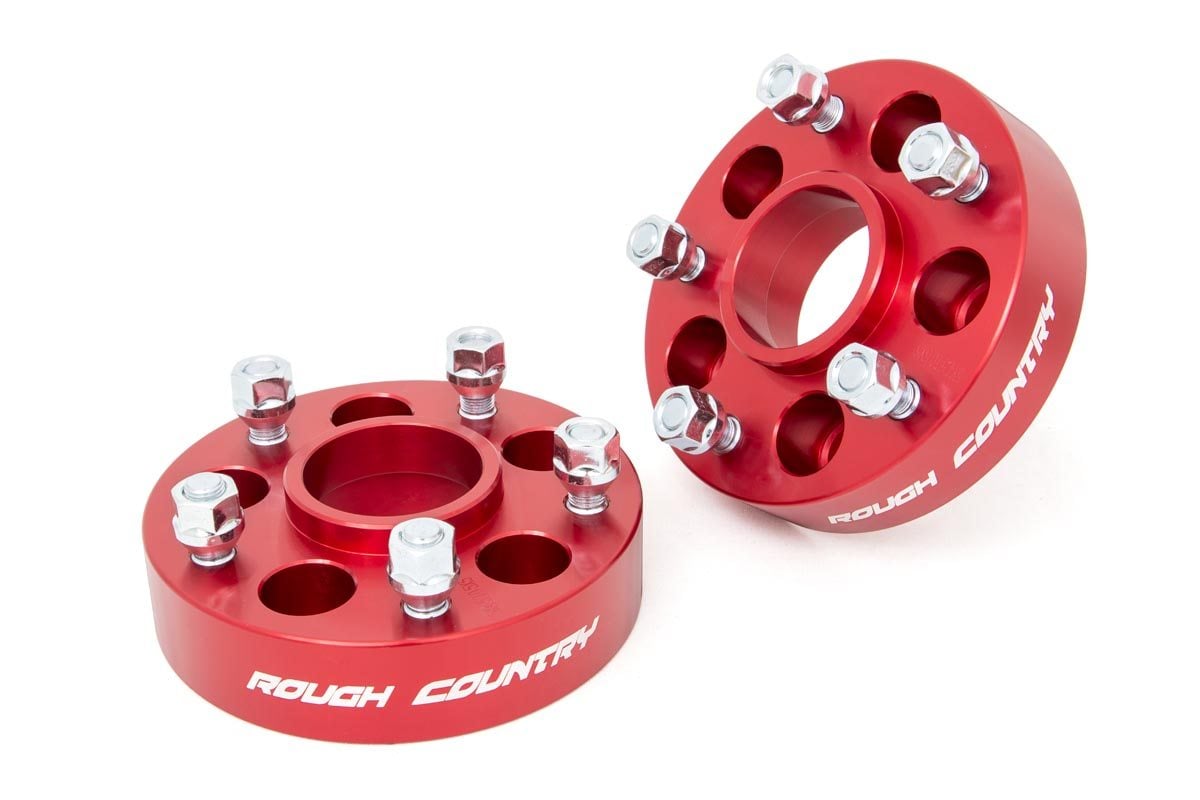 1.5 Inch Wheel Adapters | 5x4.5 to 5x5 | Red | Jeep Comanche MJ/Wrangler TJ/Wrangler Unlimited 