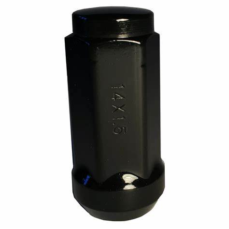 5454XL-BLK 14X1.5 HEX 3/4" 1.90" XLONG BULGE BLACK LUG NUT