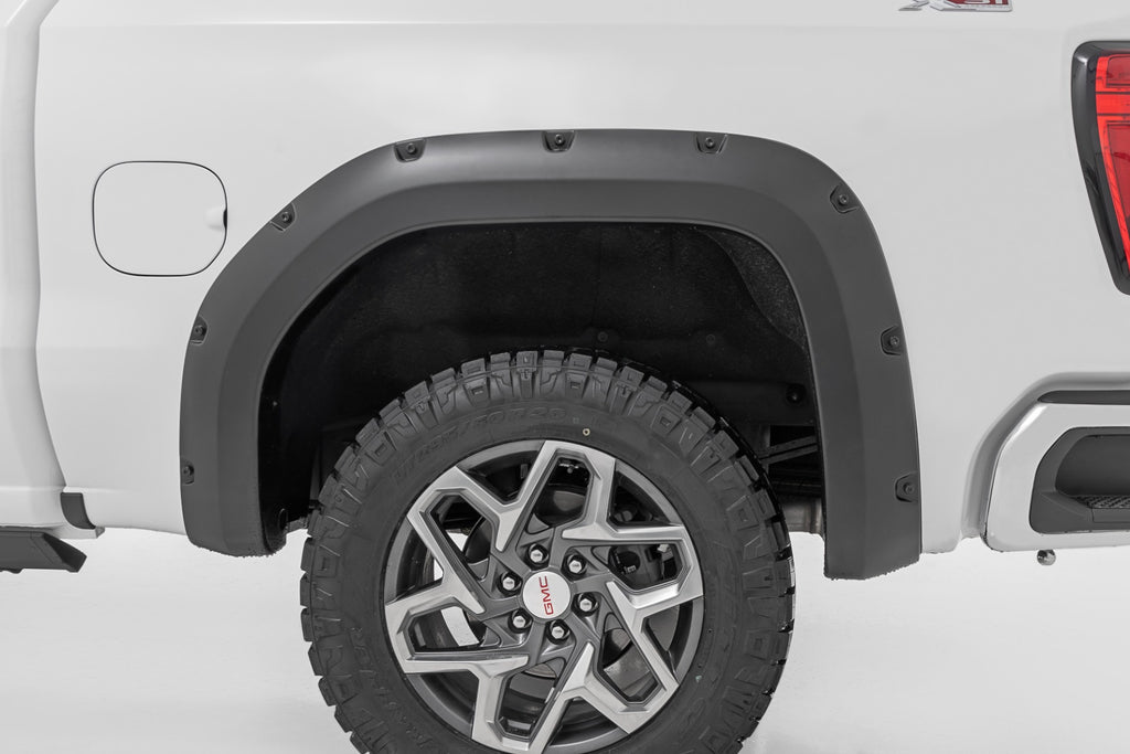 Pocket Fender Flares | GAZ Summit White | GMC Sierra 1500 2WD/4WD (2019-2025 & Classic)