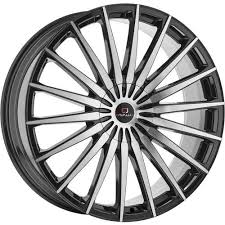 22X8.5 5-112/5-114.3/5-4.50/5-115 +38 CB 74.1 GLOSS BLACK & MACHINED CAVALLO CLV-34228551121143+38BM