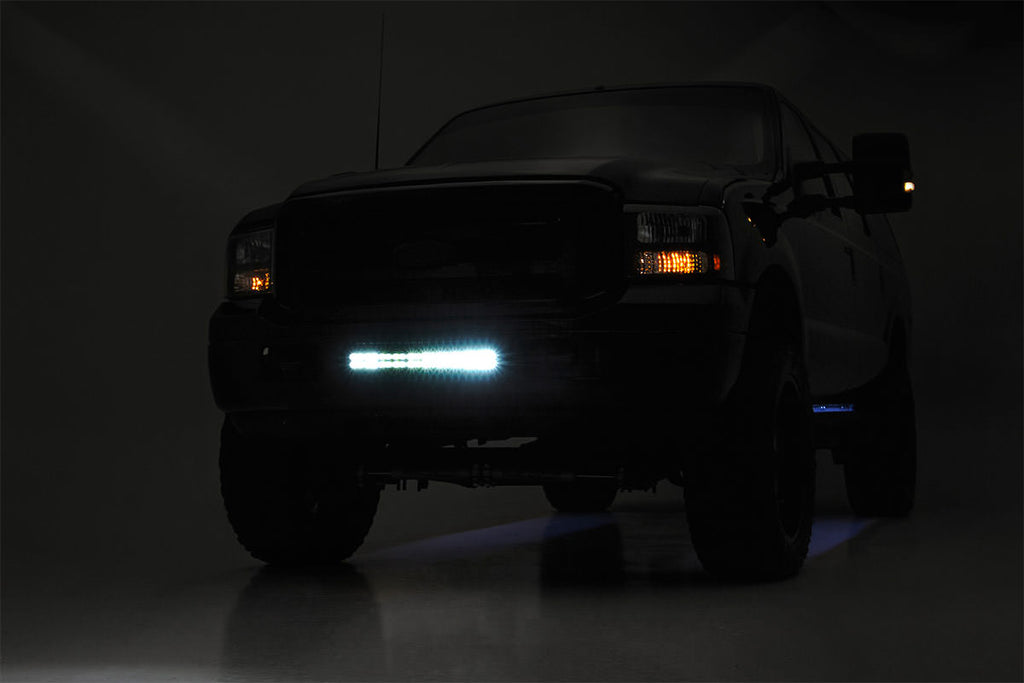 LED Light Kit | Bumper Mount | 20" Black Dual Row | White DRL | Ford F-250/F-350 Super Duty (05-07)