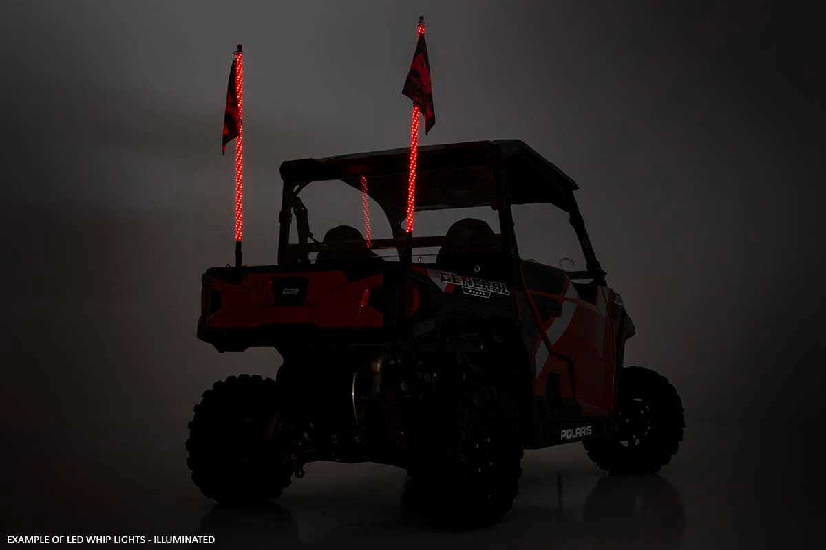 Whip Mount | Cage | 4' Multl-Color LED Whip Pair | Polaris RZR XP 1000 